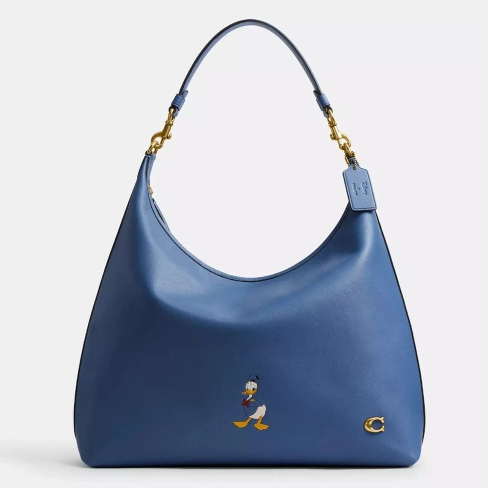 Disney X Coach Donald Duck Juliet 38 Blue Shoulder Bag